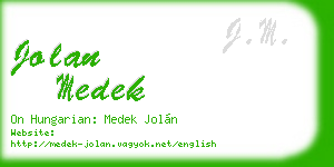 jolan medek business card